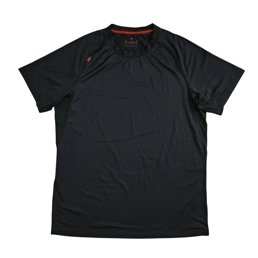 Rhone Sentry T-Shirt Mens Large Black Performance Short Sleeve Crew Athletic Tee